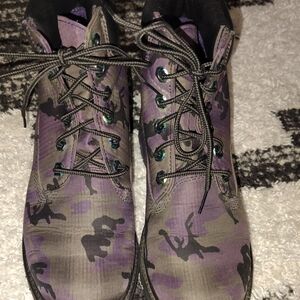 Timberland Purple and Black Combat Boots